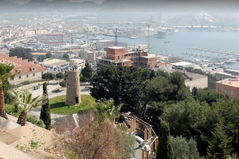 The Castillo de la Concepción, a hilltop fortress at the highest point in the historic city of Cartagena