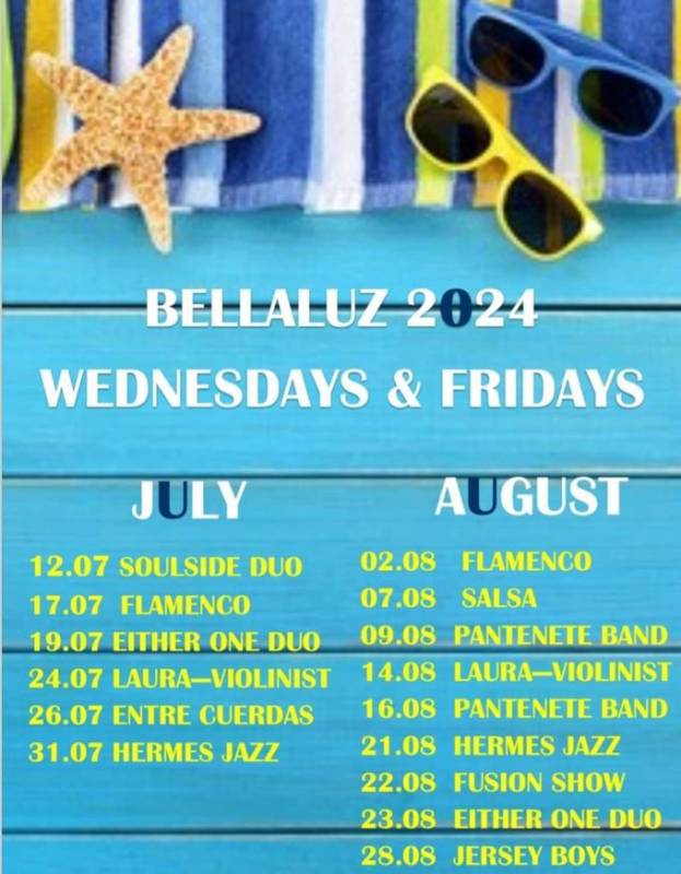 Shows in Bellaluz Square, La Manga Club this August