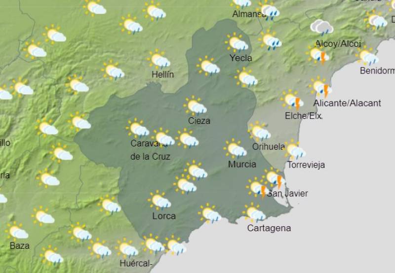 Cooler weather as rainstorms ease pressure: Murcia weekly weather forecast August 12-18