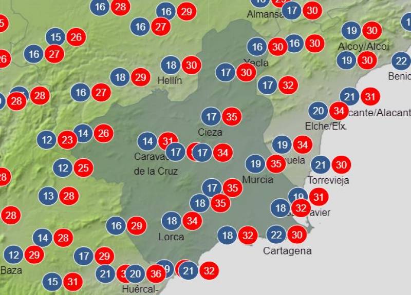 A mini heatwave and more rain: Murcia weekly weather forecast September 23-29