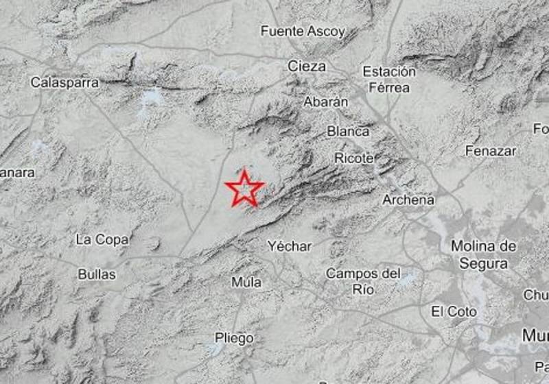 Earthquake registered in Mula, Murcia 