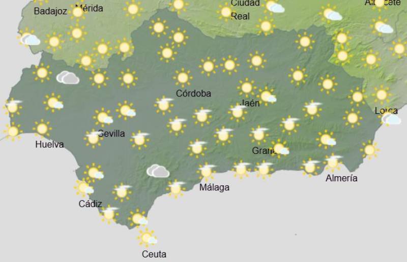 Andalusia weekly weather forecast November 18-24: Weak, scattered showers and mild temperatures