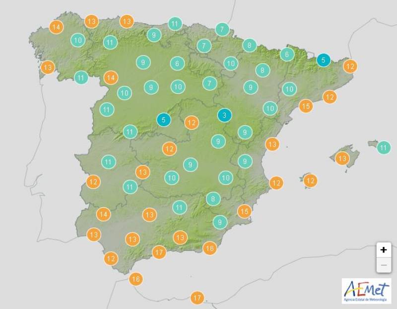 Cold snap continues this weekend: Spain weather forecast January 16-19