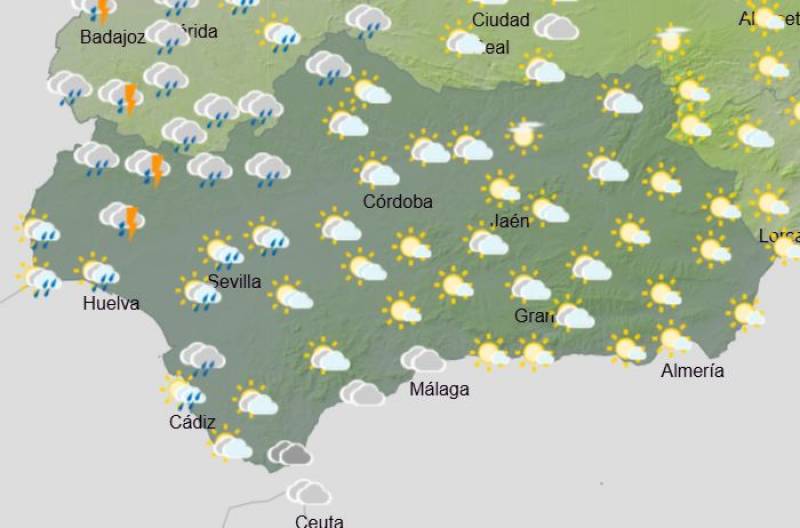 Andalusia weekly weather forecast February 10-16: Wind and rain midweek, but mostly dry