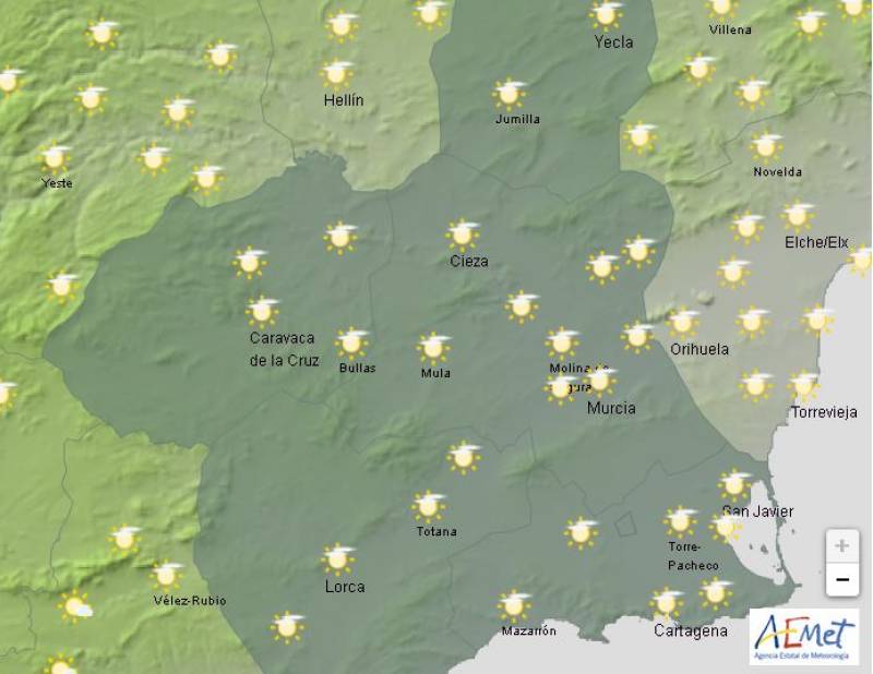 Mostly dry until Easter Sunday: Murcia weather forecast April 17-20