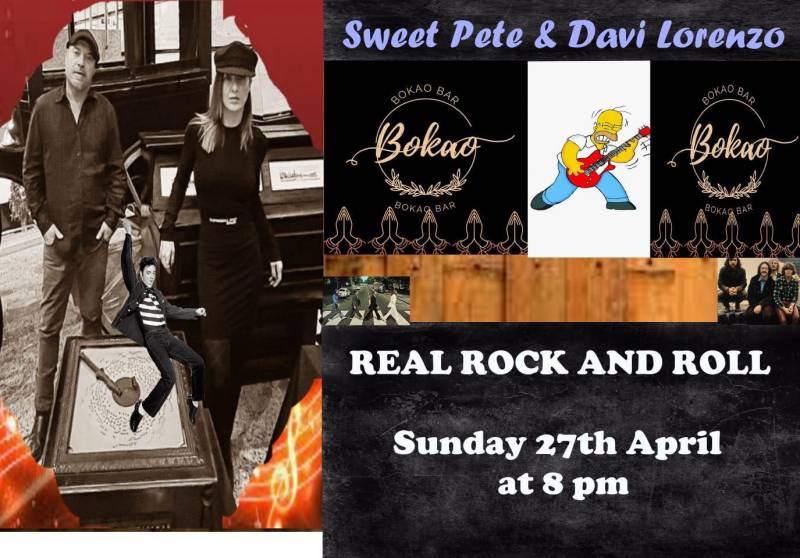 April 27 Rock n Roll Sunday with Sweet Pete and Davi Lorenzo at Bokao Bar, Condado de Alhama Golf Resort