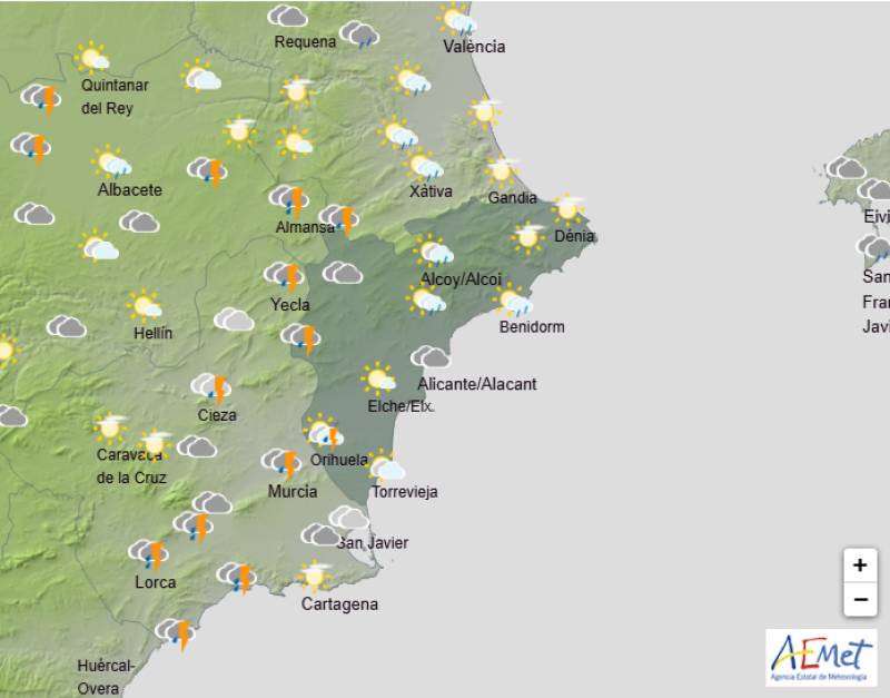 Alicante weather forecast May 15-18: Rain and hail before temps shoot up
