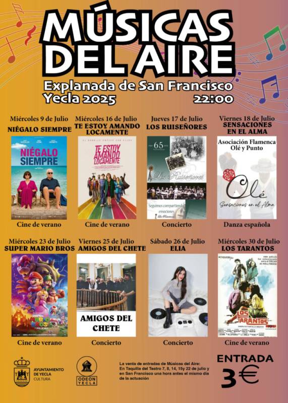 July 2025 Cultural events scheduled in the town of Yecla