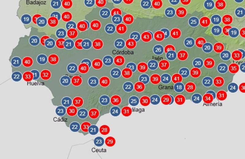 Andalucía weekly weather forecast July 14-16: Hot inland, cooler on the coast and mostly ‘clear’ skies