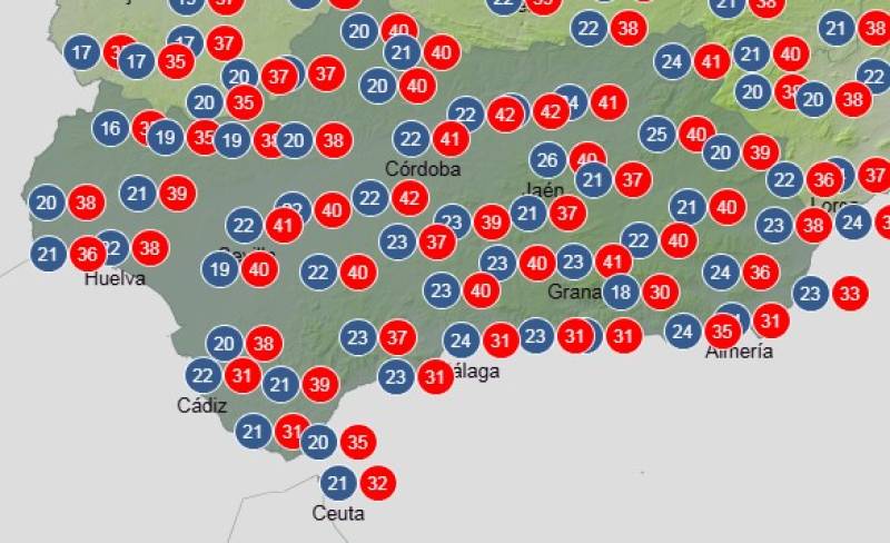 Andalucía weekly weather forecast July 14-16: Hot inland, cooler on the coast and mostly ‘clear’ skies