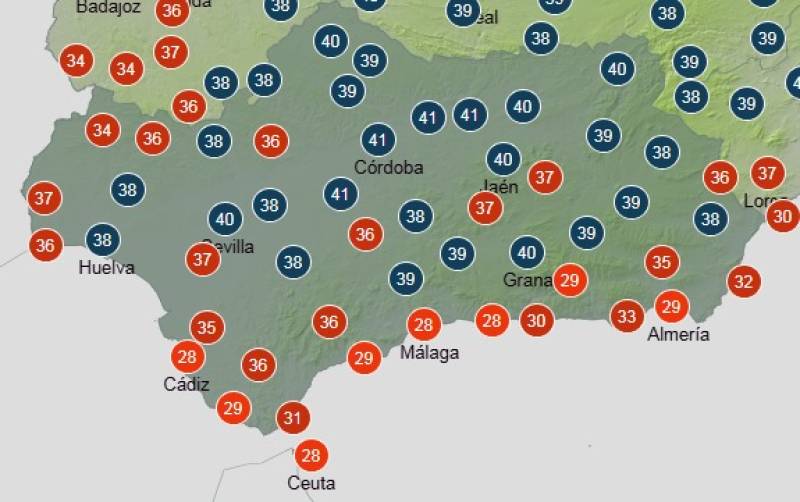 Andalucía weekend weather forecast July 17-20