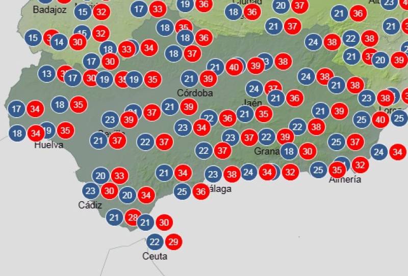 Andalucía weekend weather forecast July 17-20