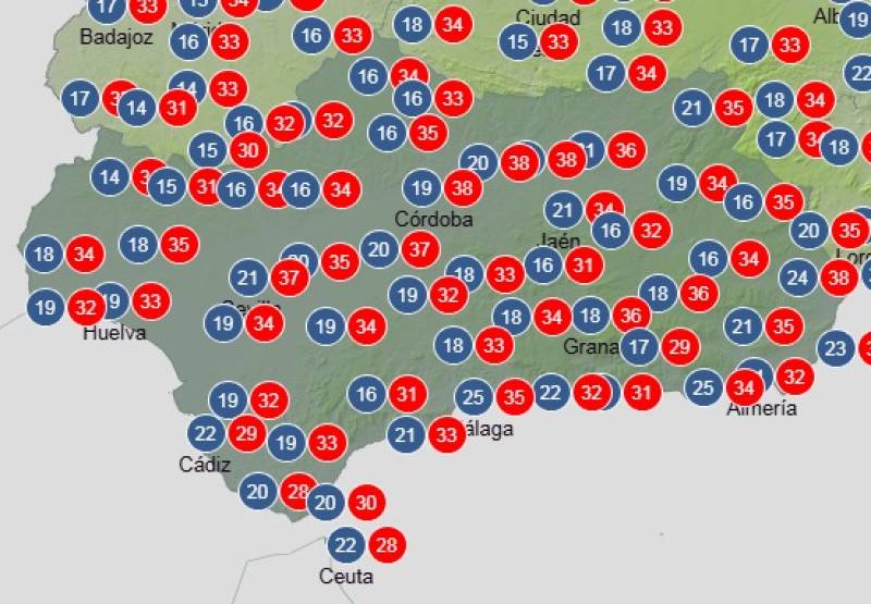 Andalucía weekend weather forecast July 17-20