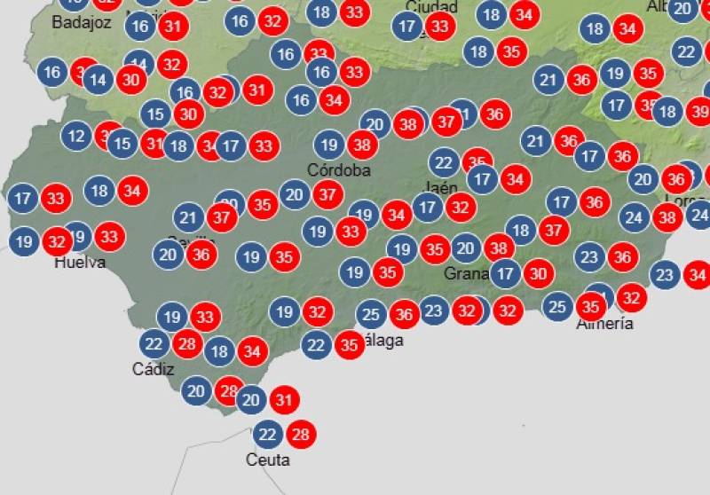 Andalucía weekend weather forecast July 17-20