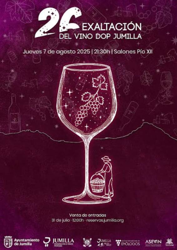 August 7 The Exaltation of Wine evening opens the annual Vendimia fiestas in Jumilla