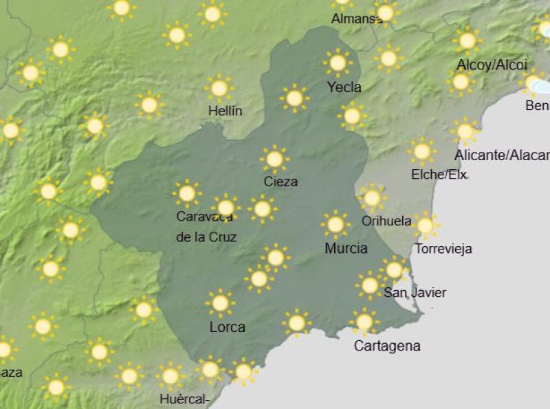 Murcia weekend weather forecast August 28-31