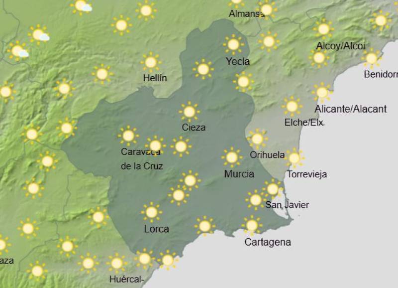 Murcia weekend weather forecast August 28-31