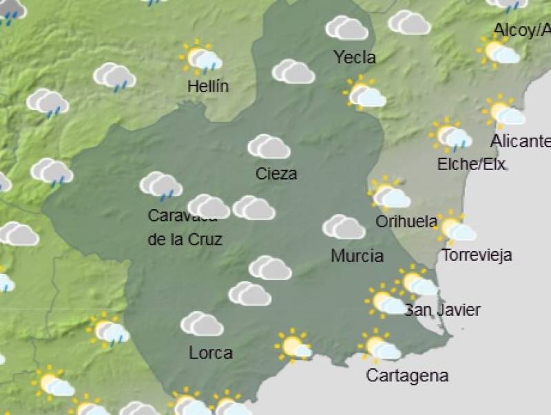 Have both umbrellas and sunglasses at the ready: Murcia weekly weather forecast October 27-30