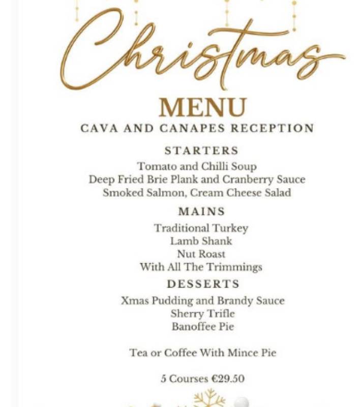 December 13 & 20 Pre-Christmas 5-course menu at La Palmera Bar & Grill