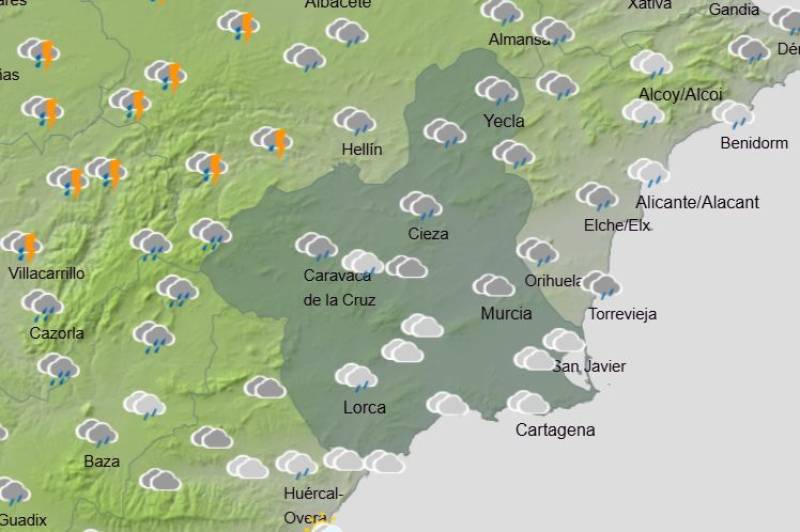 Temperatures continue to drop as rain forecast: Murcia weekly weather December 1-4
