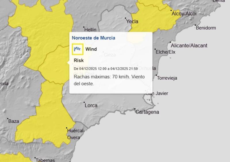 Up to 24 degrees in Murcia again this bank holiday weekend: Weather forecast December 4-8