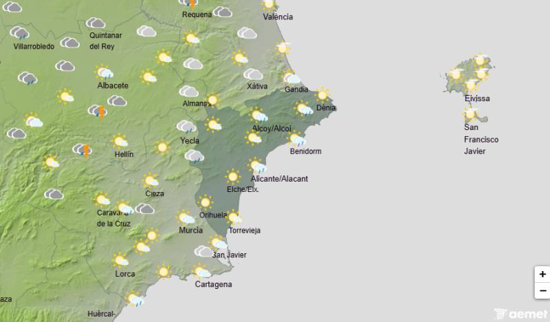 Storms and yellow warning issued: Alicante weather forecast December 15-18