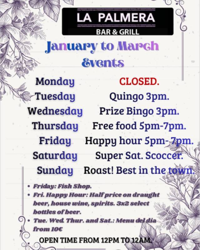 La Palmera Bar & Grill: Your essential guide to winter entertainment and dining