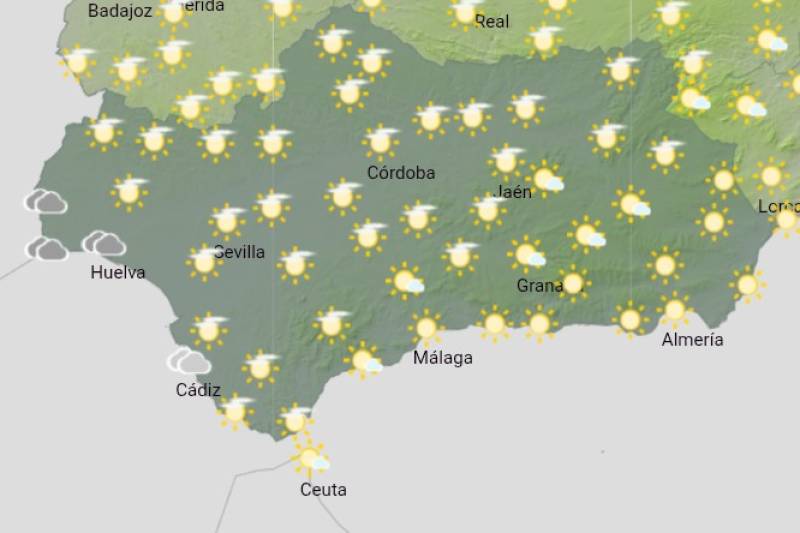 Andalucía weekly weather forecast January 12-15: Cloudy skies, patchy rain and a mild week ahead