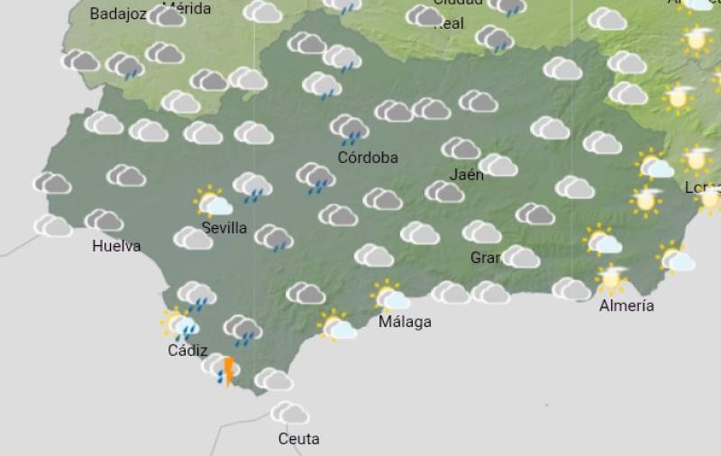 Andalucía weekly weather forecast January 12-15: Cloudy skies, patchy rain and a mild week ahead