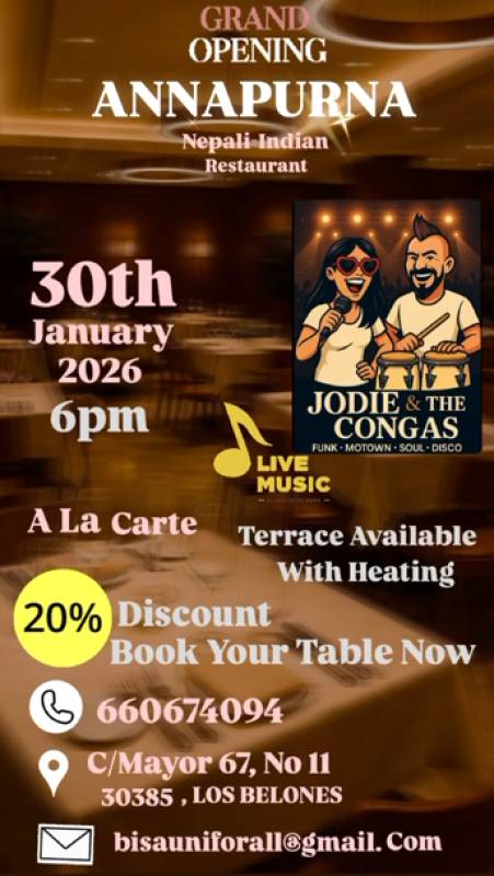 Annapurna Nepali & Indian Restaurant, Los Belones, grand opening January 30