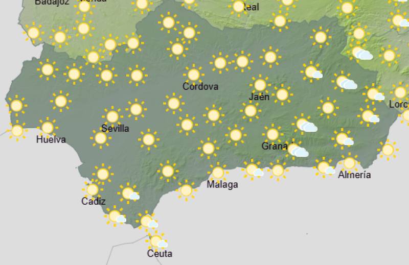 Andalucía weekly weather forecast March 30-April 2: Milder days, sunshine and a few clouds