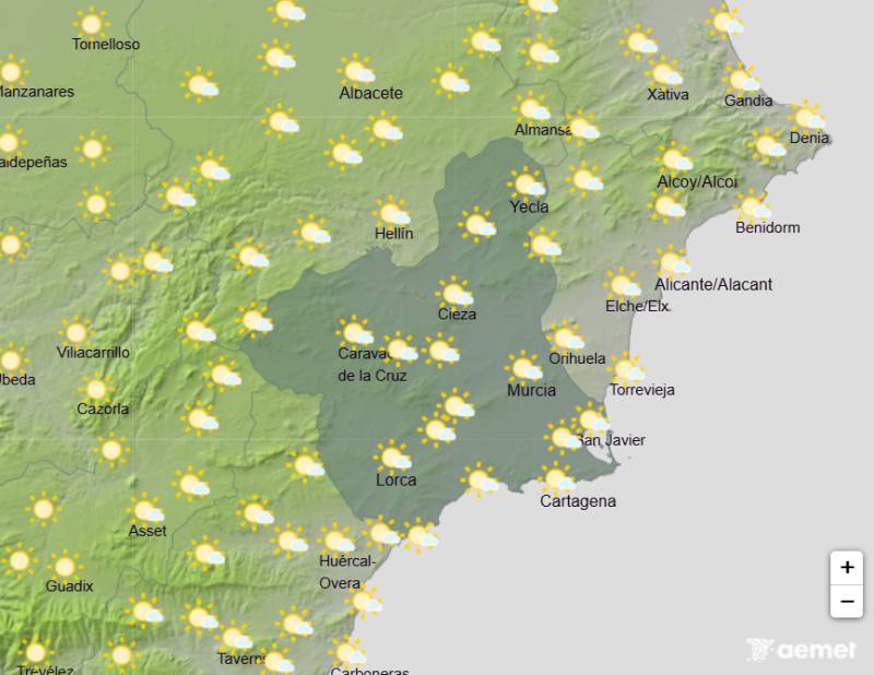 Murcia weather forecast May 25-28: Mostly sunny with rising temperatures on the way