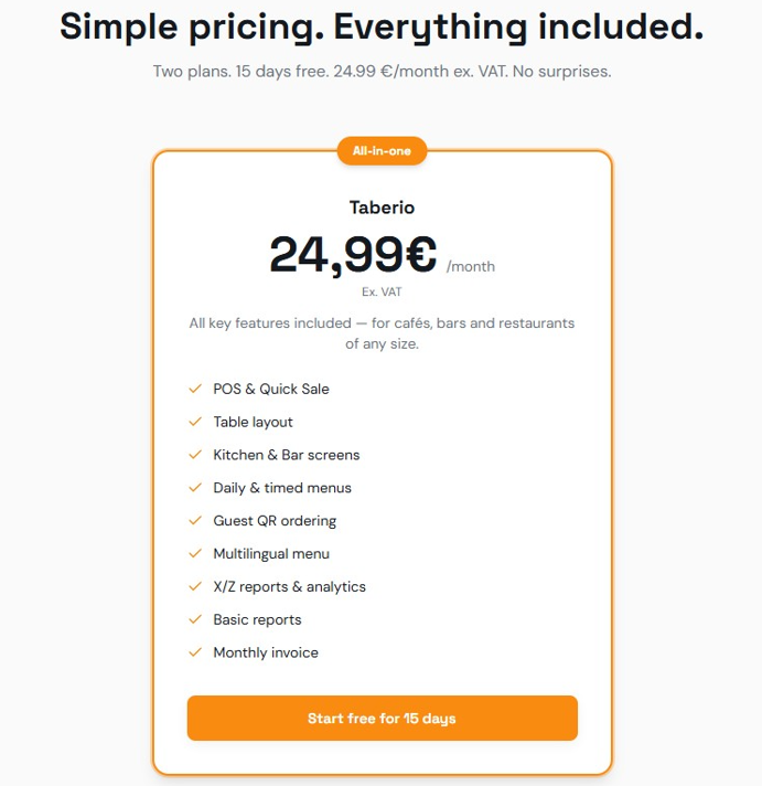 Get your bar or restaurant ready for Spain's busiest season with Taberio