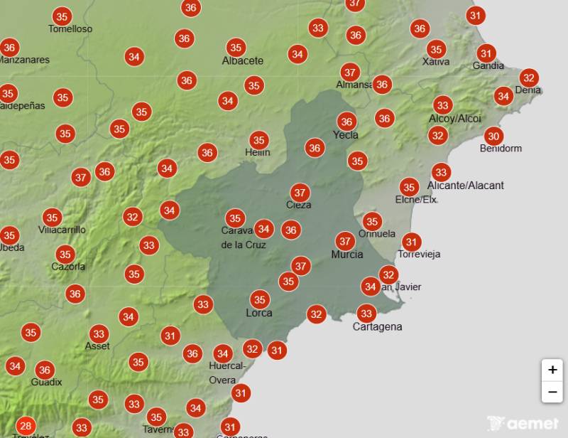 Storms, sunshine and 38°C ahead in Murcia: Weather forecast August 10-13