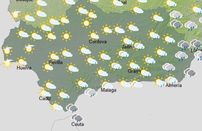 Andalucía weekend weather forecast October 1-4: Unsettled and showery as October settles in
